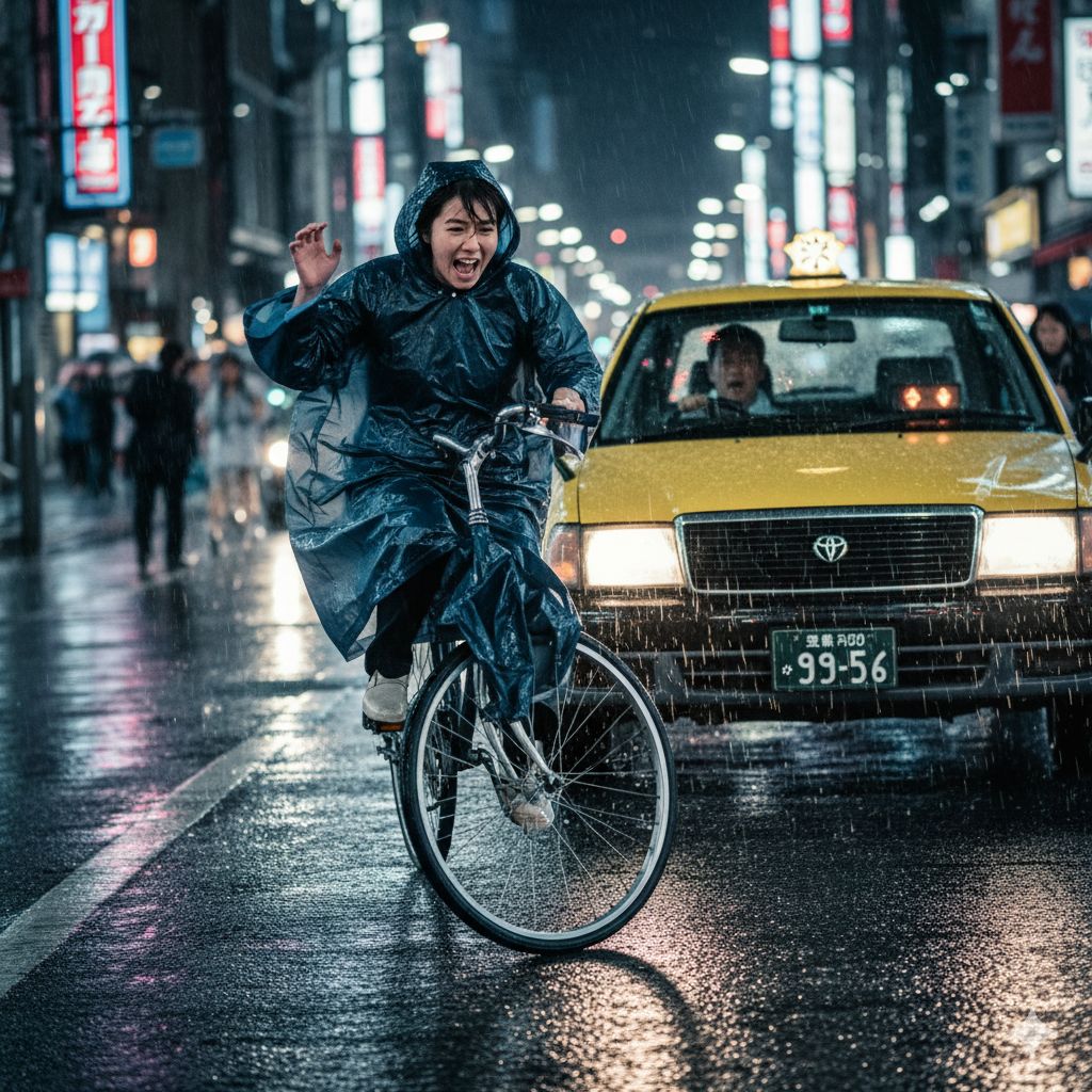 自転車でレインポンチョは危険ですか？