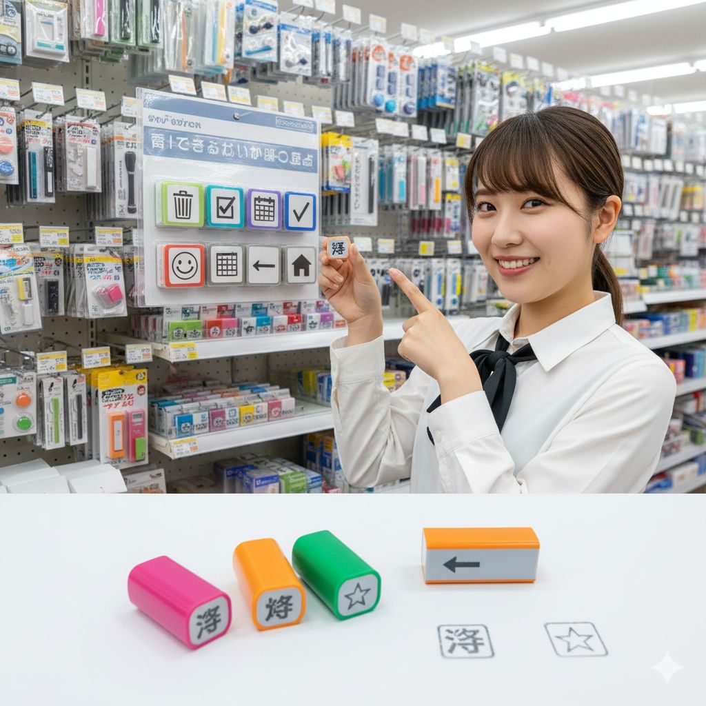 プッシュスタンプも100均で探せる