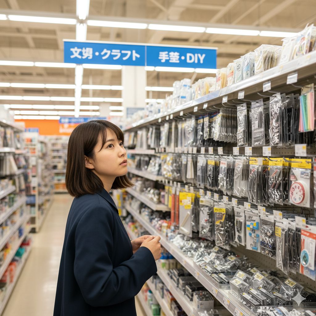 ダイソーで割りピンはどこの売り場にありますか？