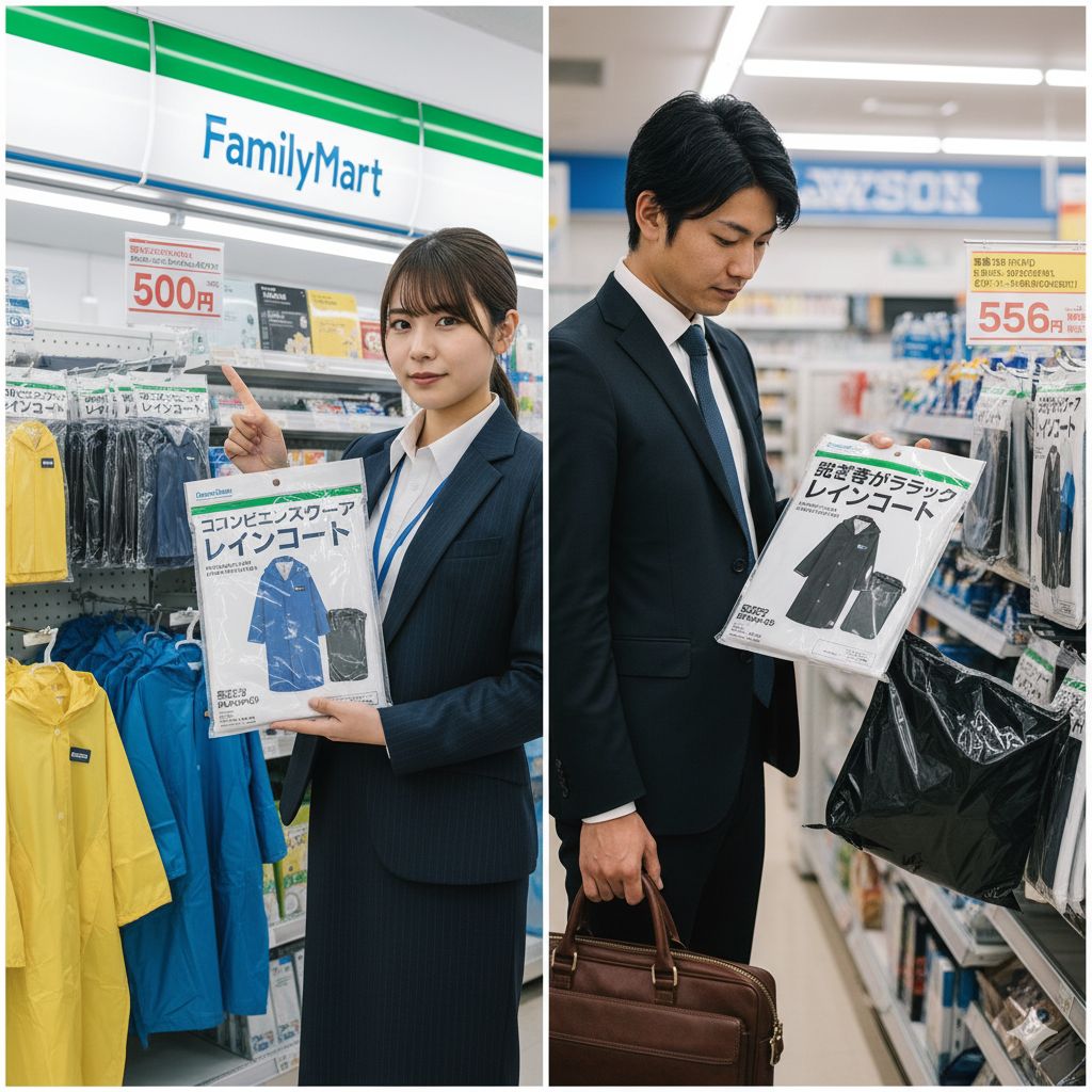 ファミマ・ローソンのレインコートの値段