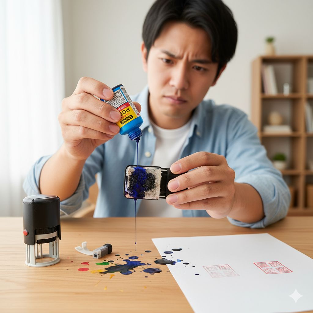 100均の印鑑はインク補充できない