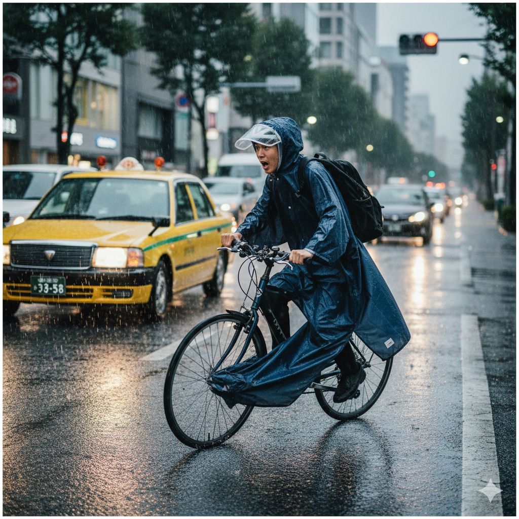 コンビニのレインコートは自転車で使える？