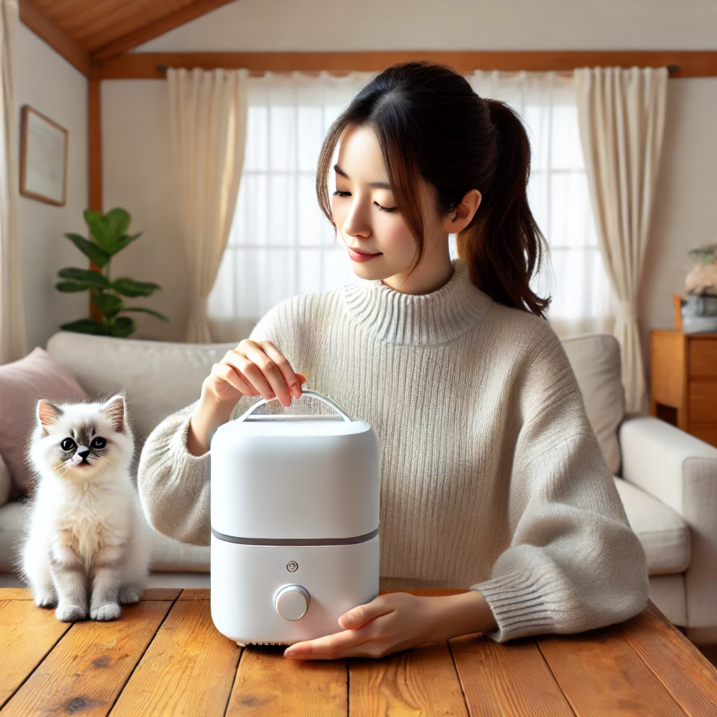 充電式の卓上加湿器は持ち運びに便利