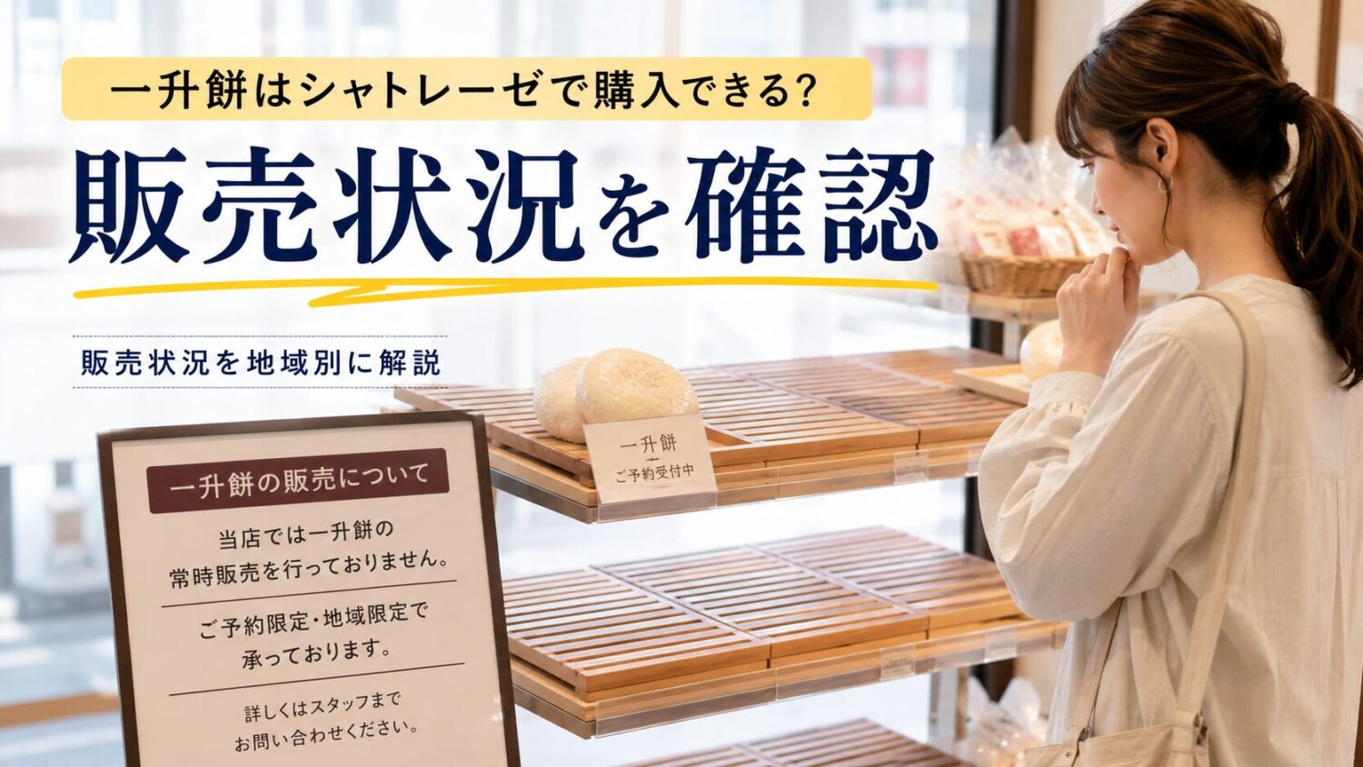 一升餅の販売状況を確認している店舗イメージ