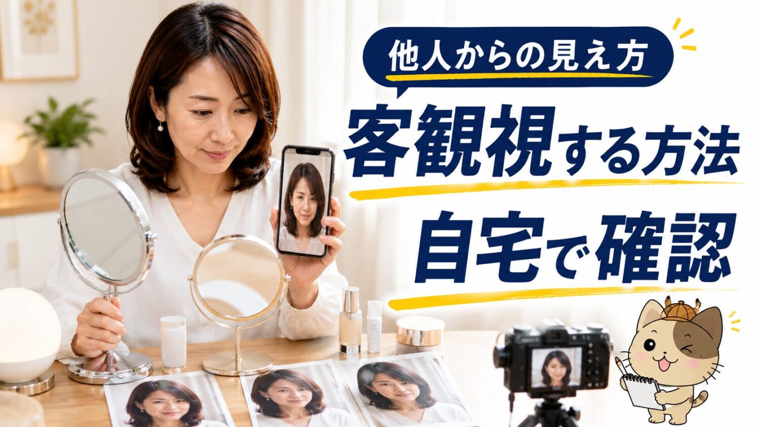他人目線を確認する方法を表現したイメージ