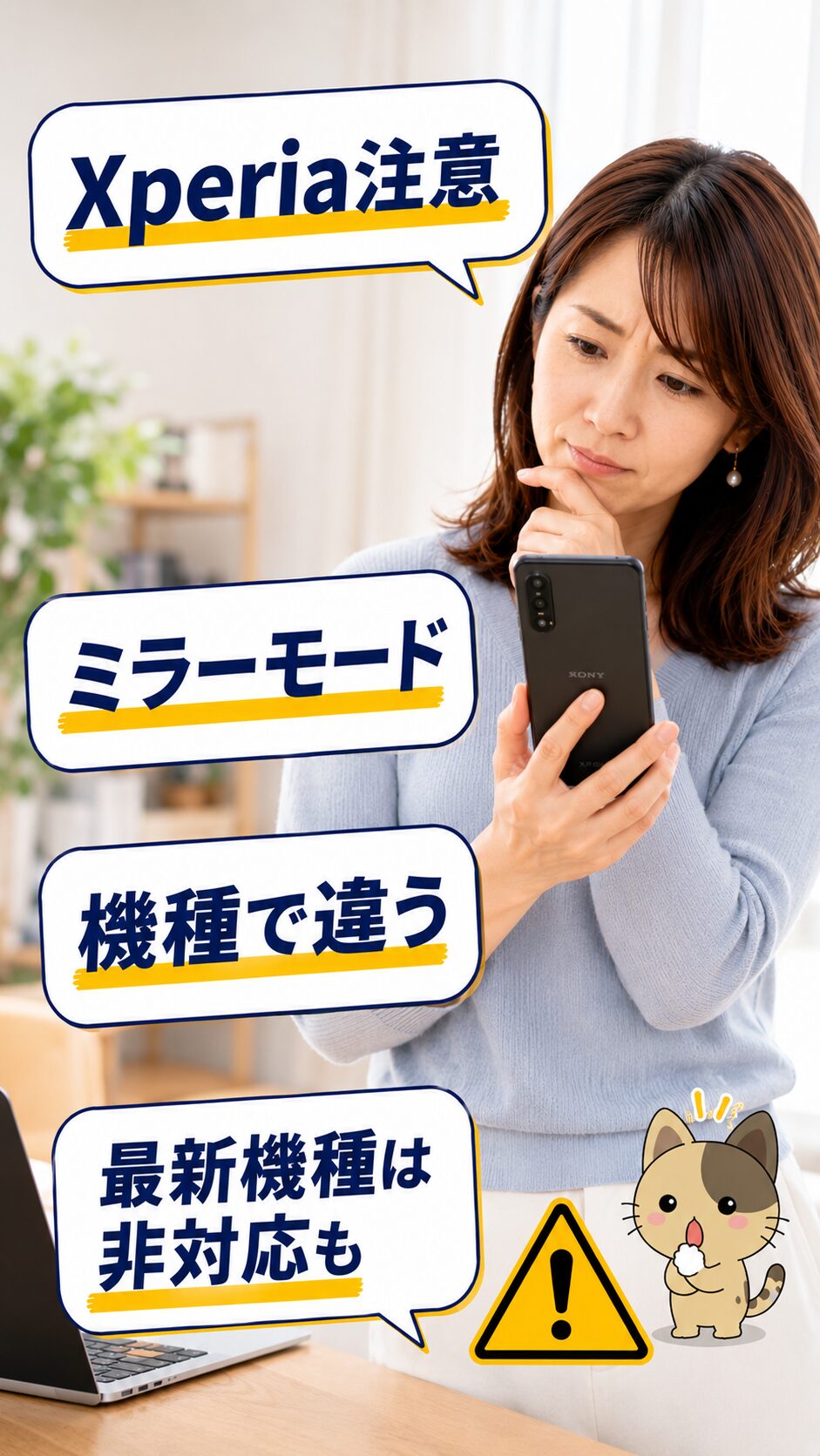 機種による仕様違いの注意点を伝える画像