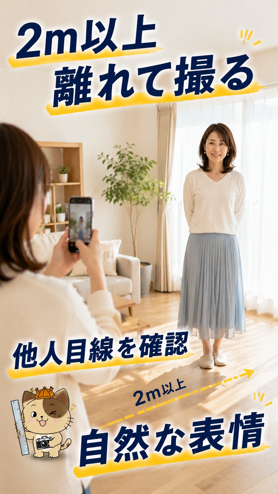 他人から見た自分の顔を確認する撮影イメージ