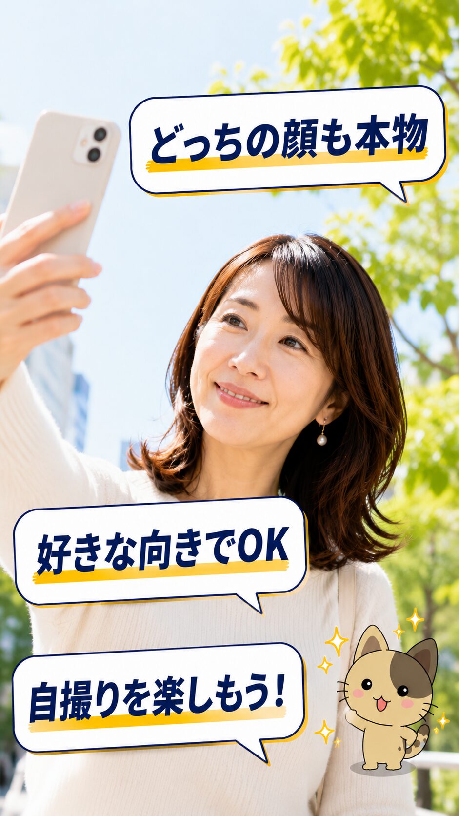 自分らしい自撮りを前向きに楽しむまとめ画像