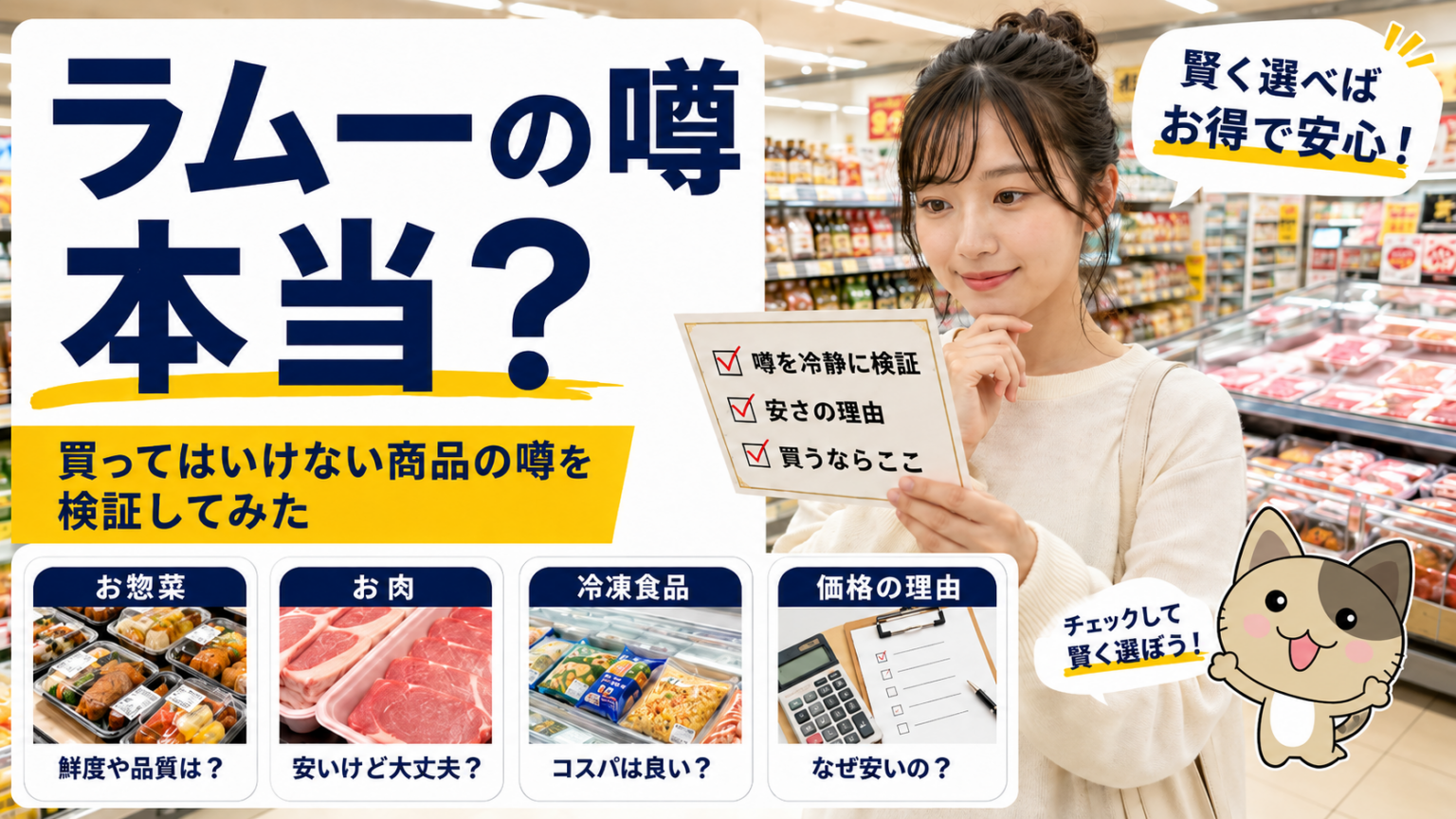ラムーで買ってはいけない商品の噂や惣菜・肉の安全性、安さの理由を冷静に検証する記事のアイキャッチ画像